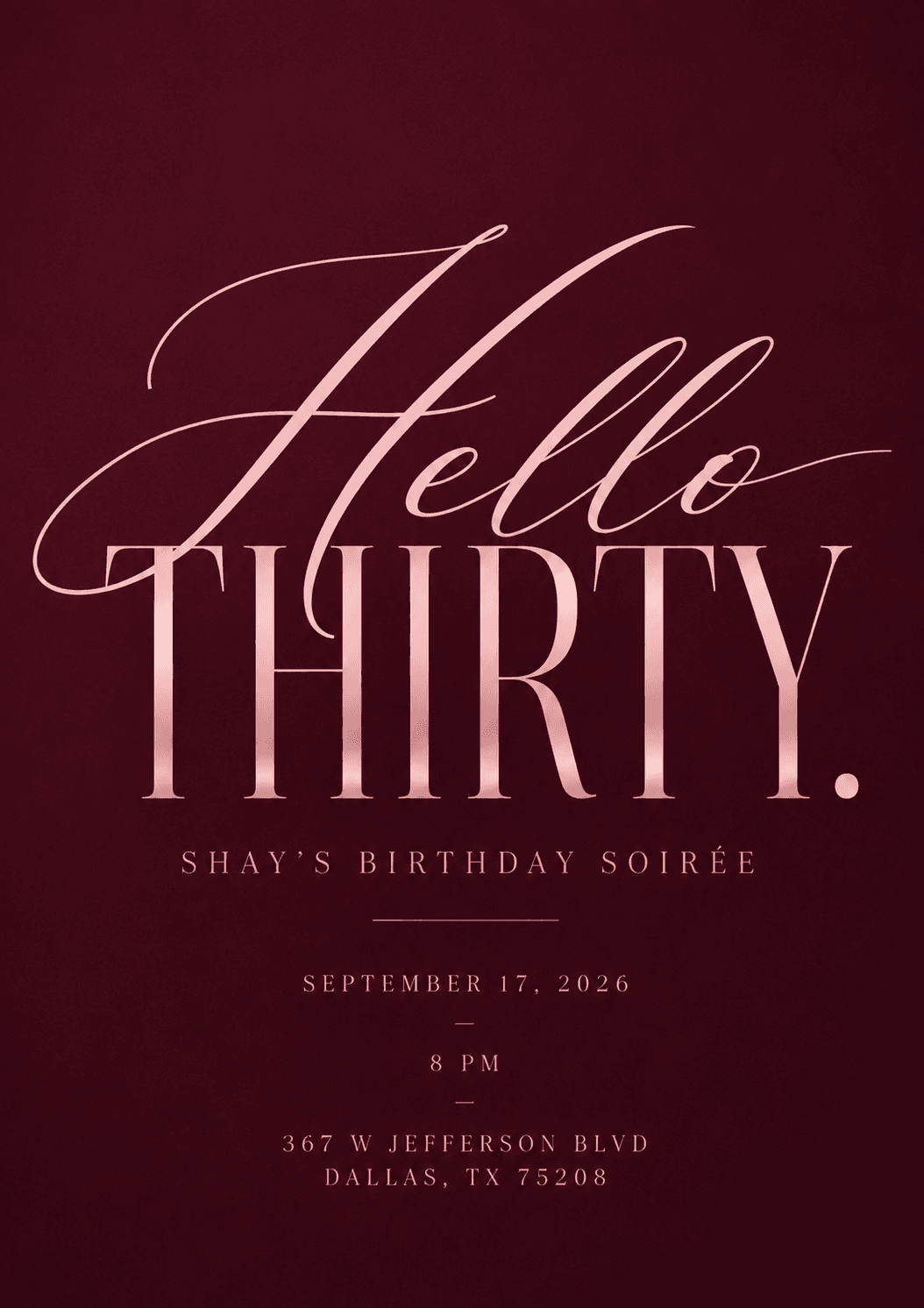 Shay’s 30th Birthday Soirée